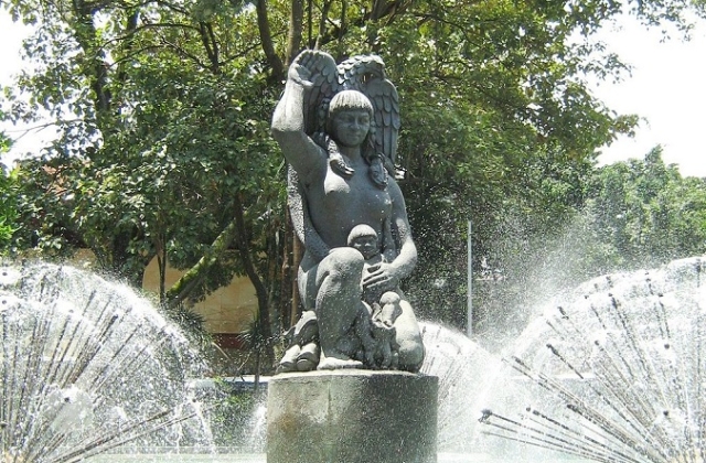 Statue of Bachue in Medellin 