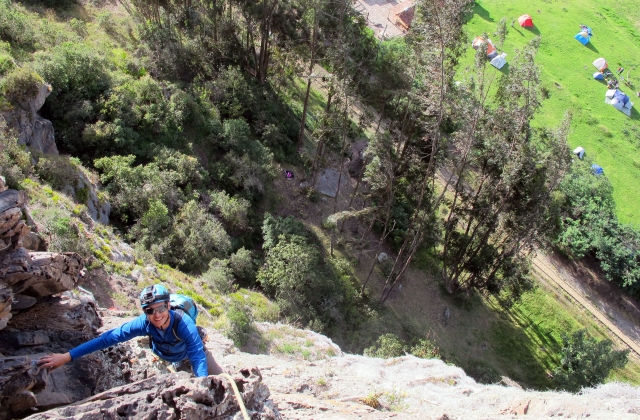 On pitch 2 of a climb in Suesca